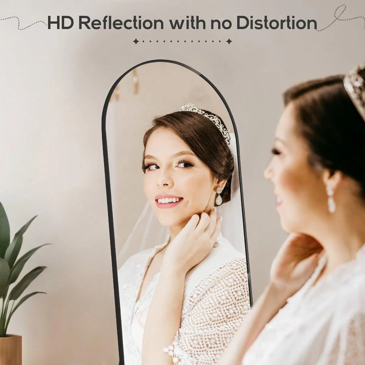 Full Length Mirror with Stand, Aluminum Alloy Frame Full Body Floor Mirror for Bedroom and Cloakroom