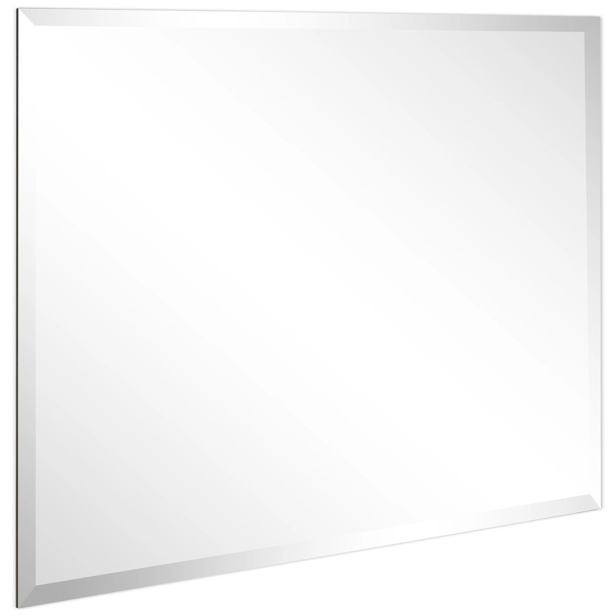 Frameless Beveled Prism Wall Mirror, Clear Square or Rectangular Decorative Mirror for Bathroom, Bedroom and Home Decor