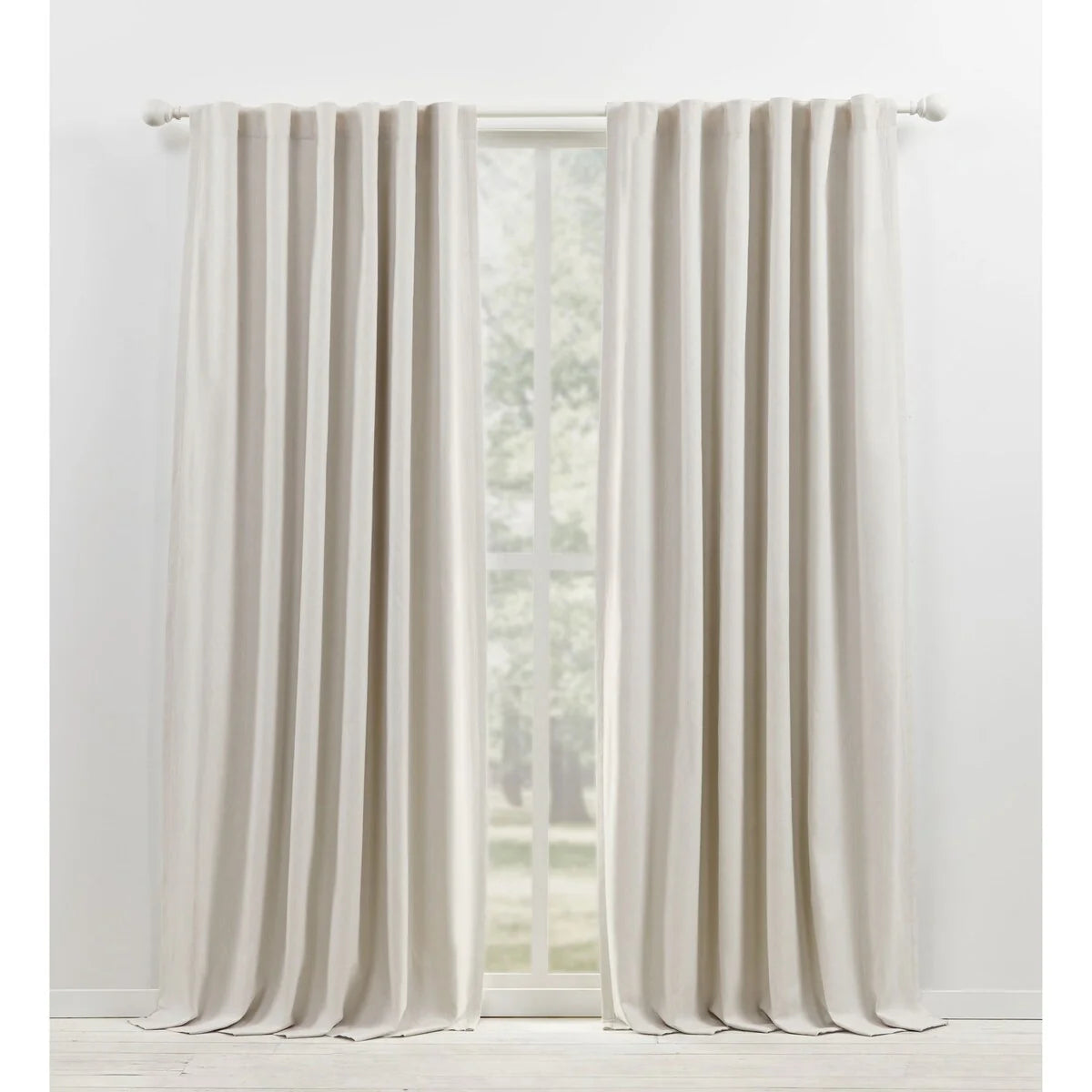 Blackout Curtain Single Panel, Back Tab and Rod Pocket Window Curtain