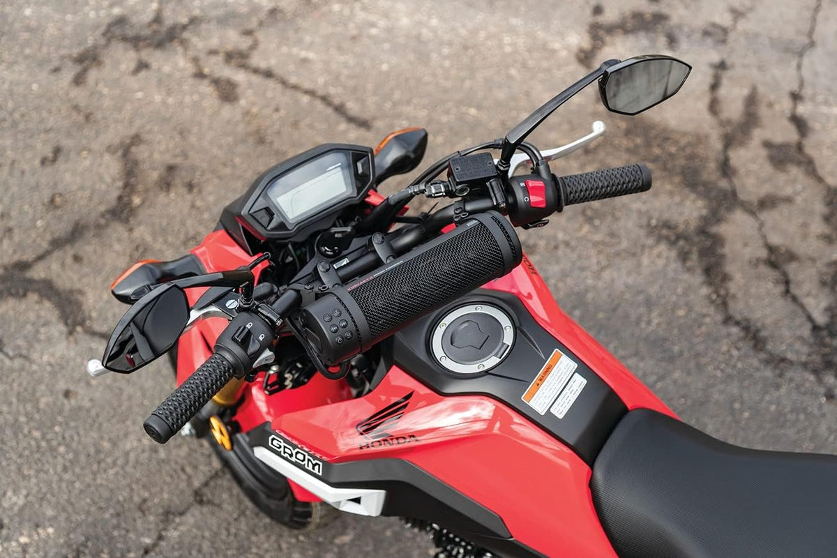 300W Waterproof Bluetooth Motorcycle Sound Bar �� Handlebar Mount, Satin Black