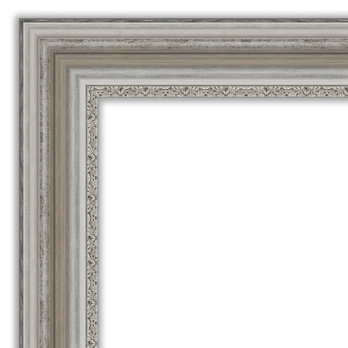Beveled Bathroom Wall Mirror, Silver Frame Decorative Vanity Mirror for Bathroom, Bedroom and Entryway