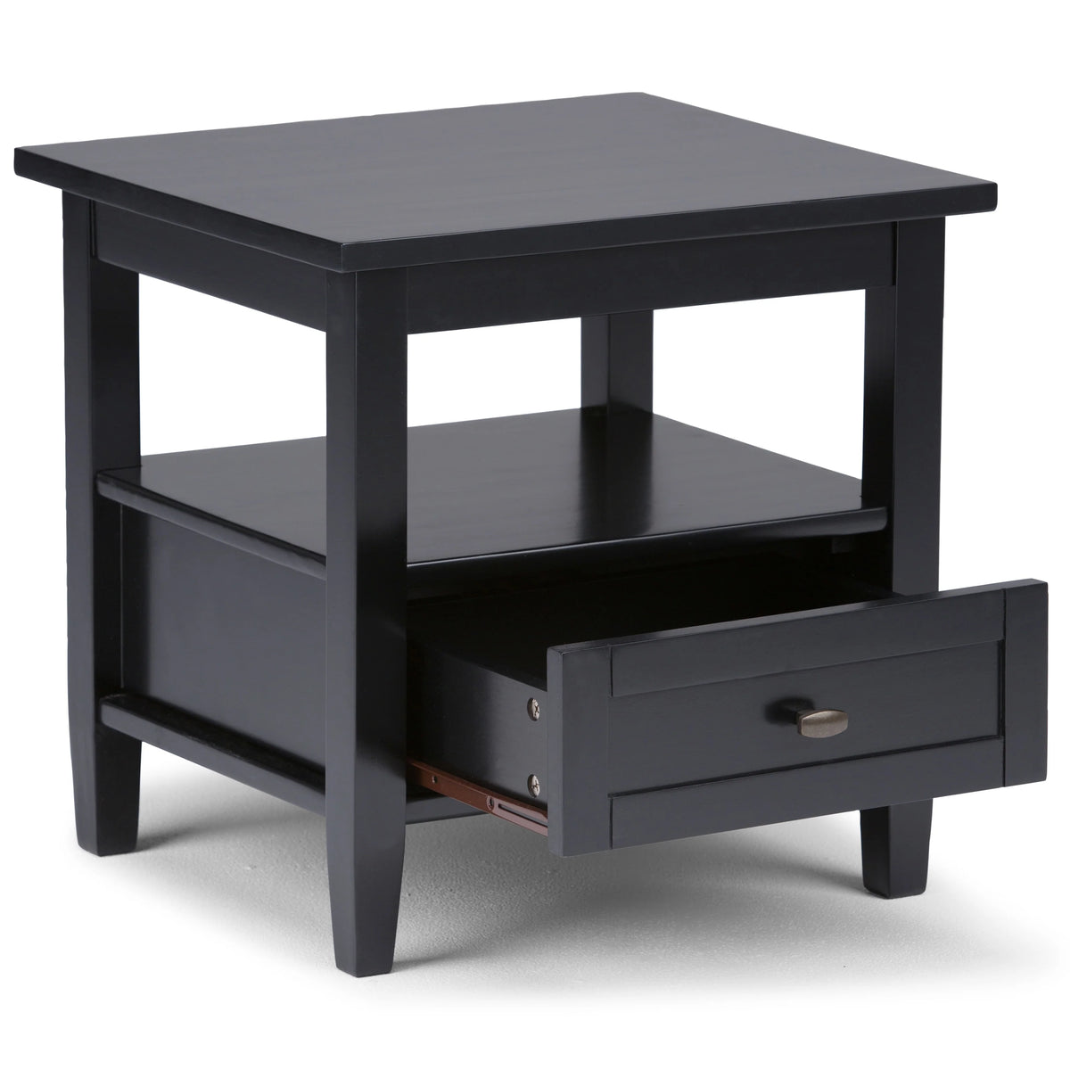 20 Inch Wide Solid Wood Rectangle End Table, Transitional Side Table