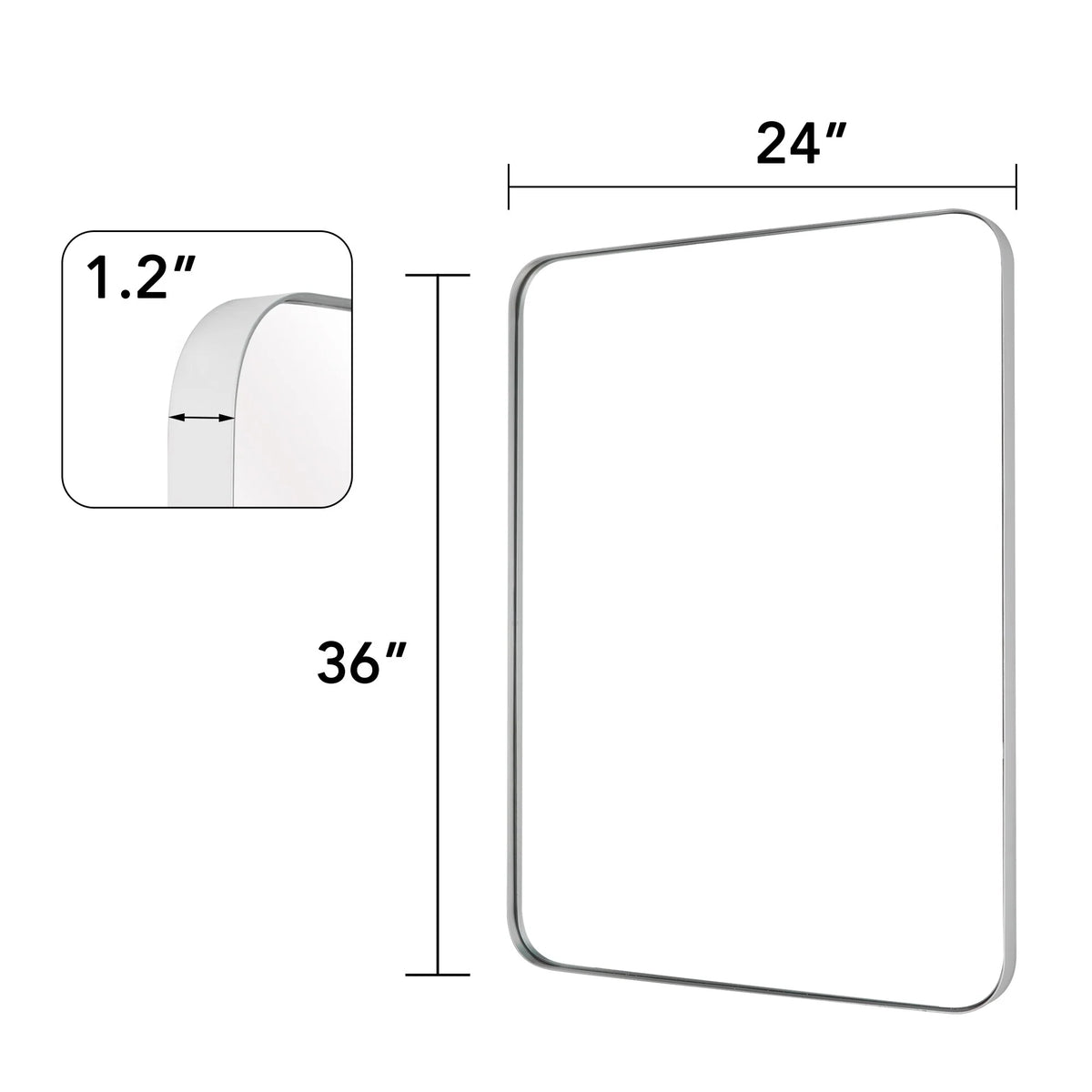 Wall Mirror Vanity Mirror, Bathroom Mirror with Rounded Corners, 1 Piece