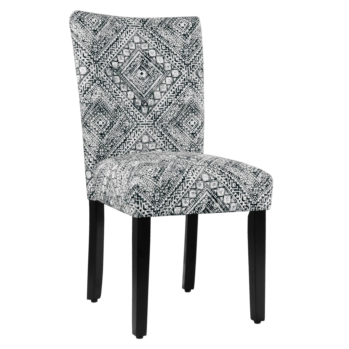 Set of 2 Upholstered Medallion Dining Chairs, Comfortable Parsons Style Chairs for Kitchen and Dining Room