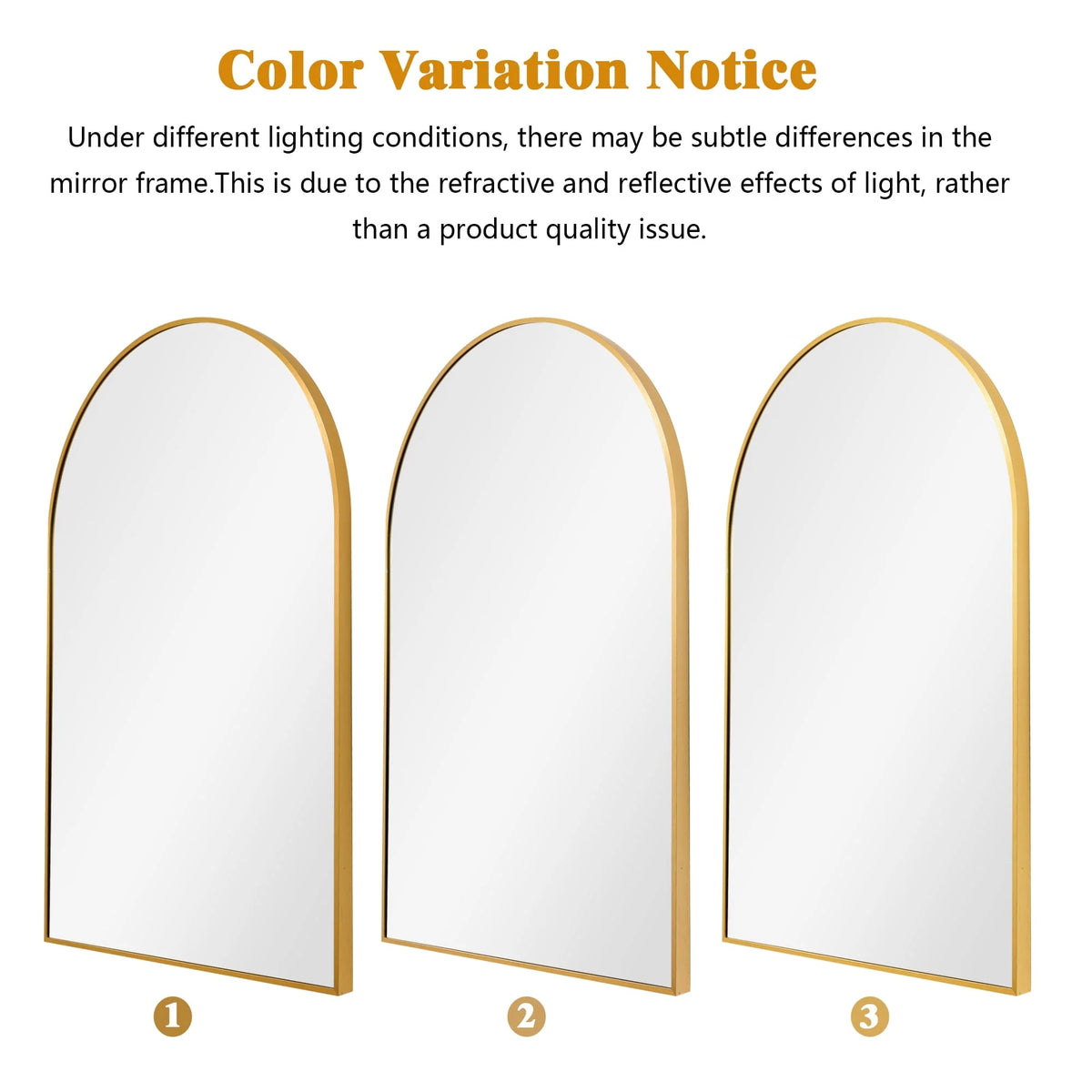 2 Pack 36x24 Inch Arched Bathroom Vanity Mirrors, Wall Mounted Decorative Mirrors for Bathroom and Bedroom