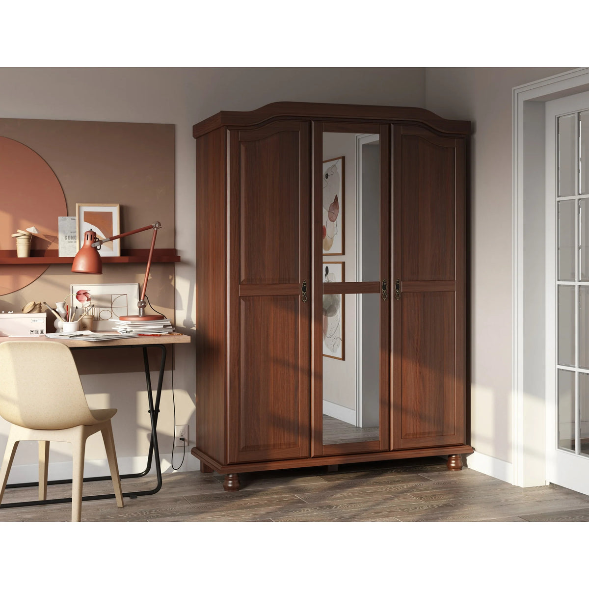 Set of 4 Small Solid Wood Shelves for Wardrobe and Armoire Storage