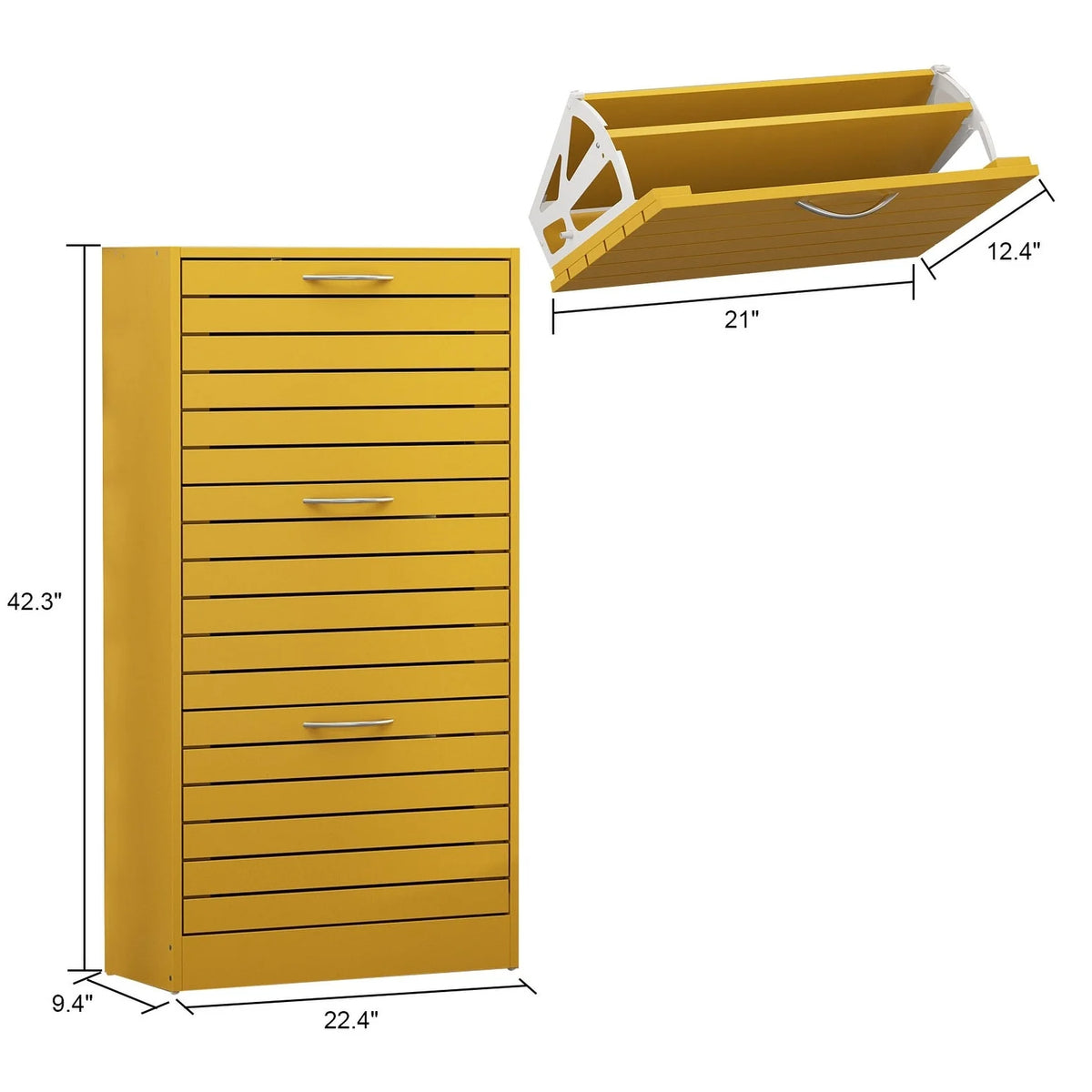 Modern Shoe Storage Cabinet for Entryway and Hallway, Space-Saving Shoe Organizer