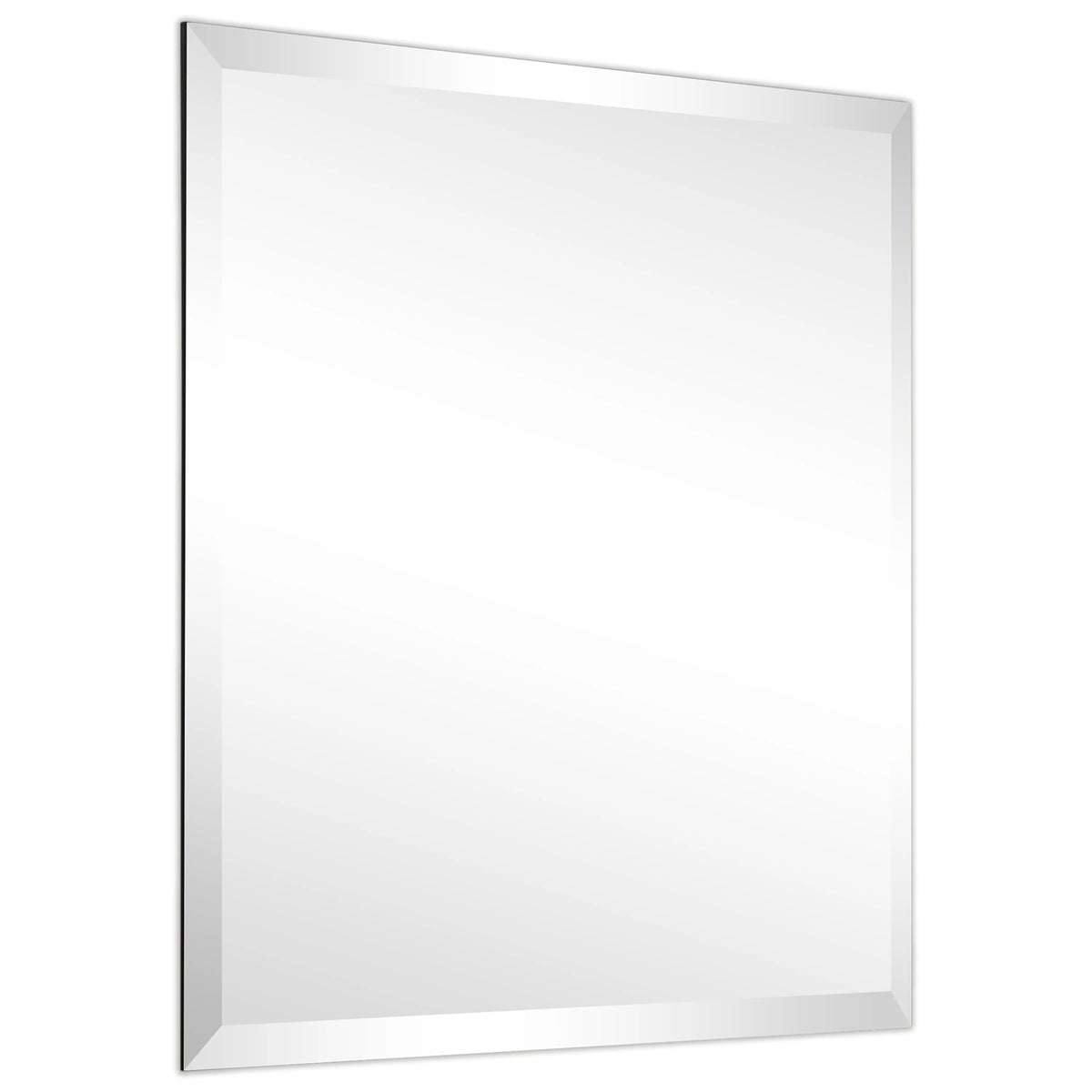 Frameless Beveled Prism Wall Mirror, Clear Square or Rectangular Decorative Mirror for Bathroom, Bedroom and Home Decor