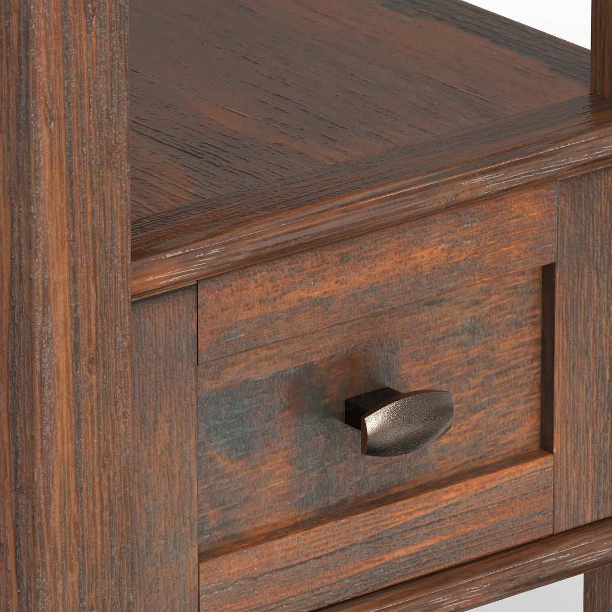 14" Wide Solid Wood Narrow Side Table, Rectangle Transitional Style Accent Table