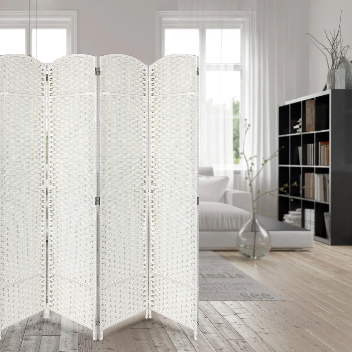 Tall Folding Room Divider Screen, Portable Privacy Partition Wall Panel for Bedroom, Living Room and Office