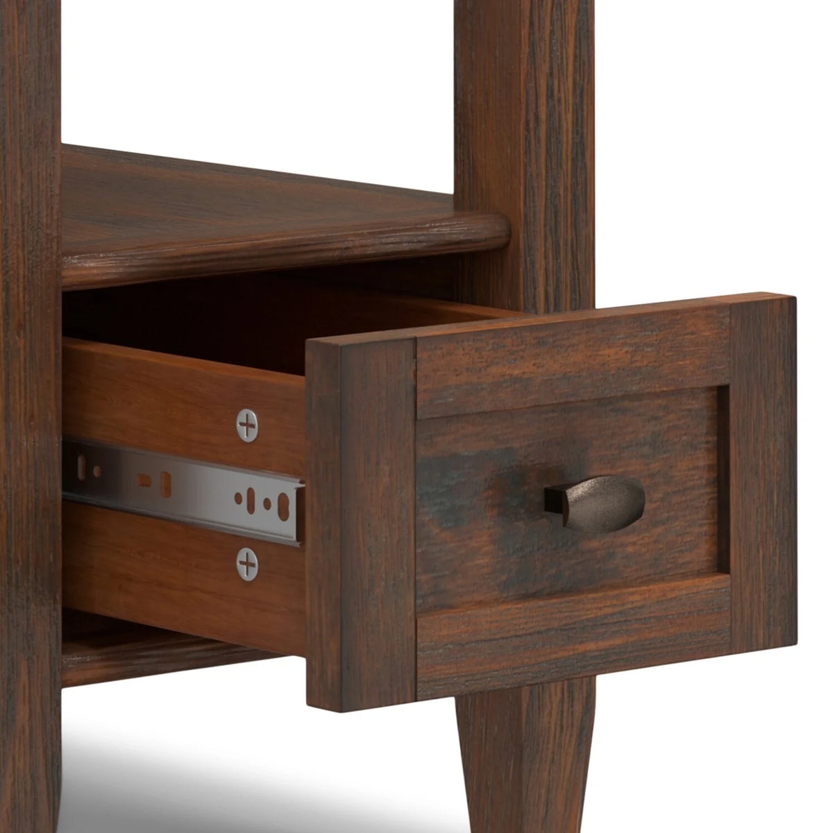 14" Wide Solid Wood Narrow Side Table, Rectangle Transitional Style Accent Table