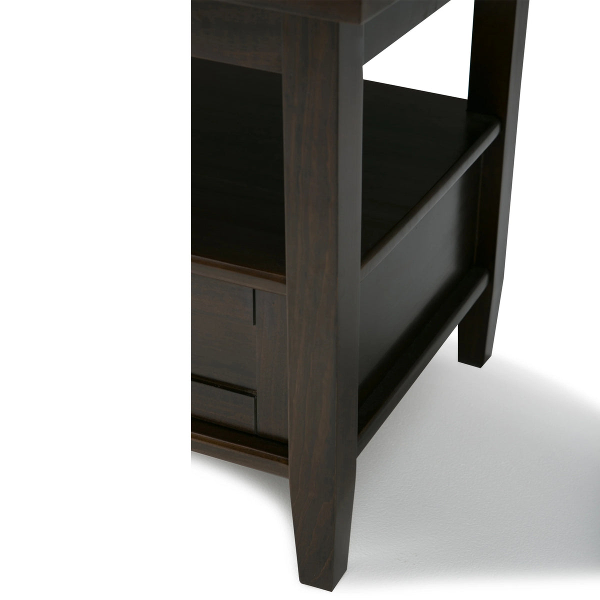 20 Inch Wide Solid Wood Rectangle End Table, Transitional Side Table