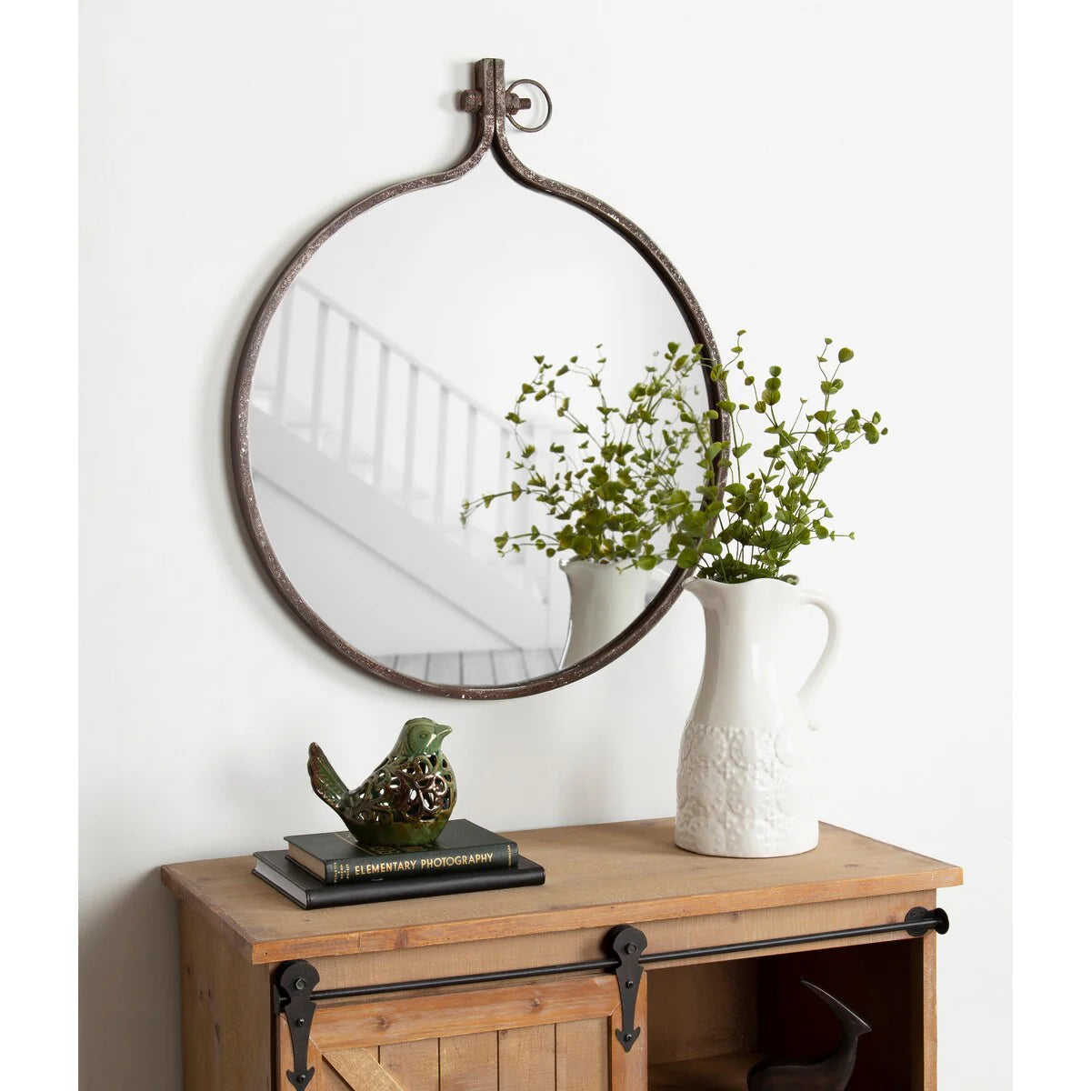 Modern Round Wall Mirror, Decorative Circular Accent Mirror for Living Room, Bedroom and Entryway