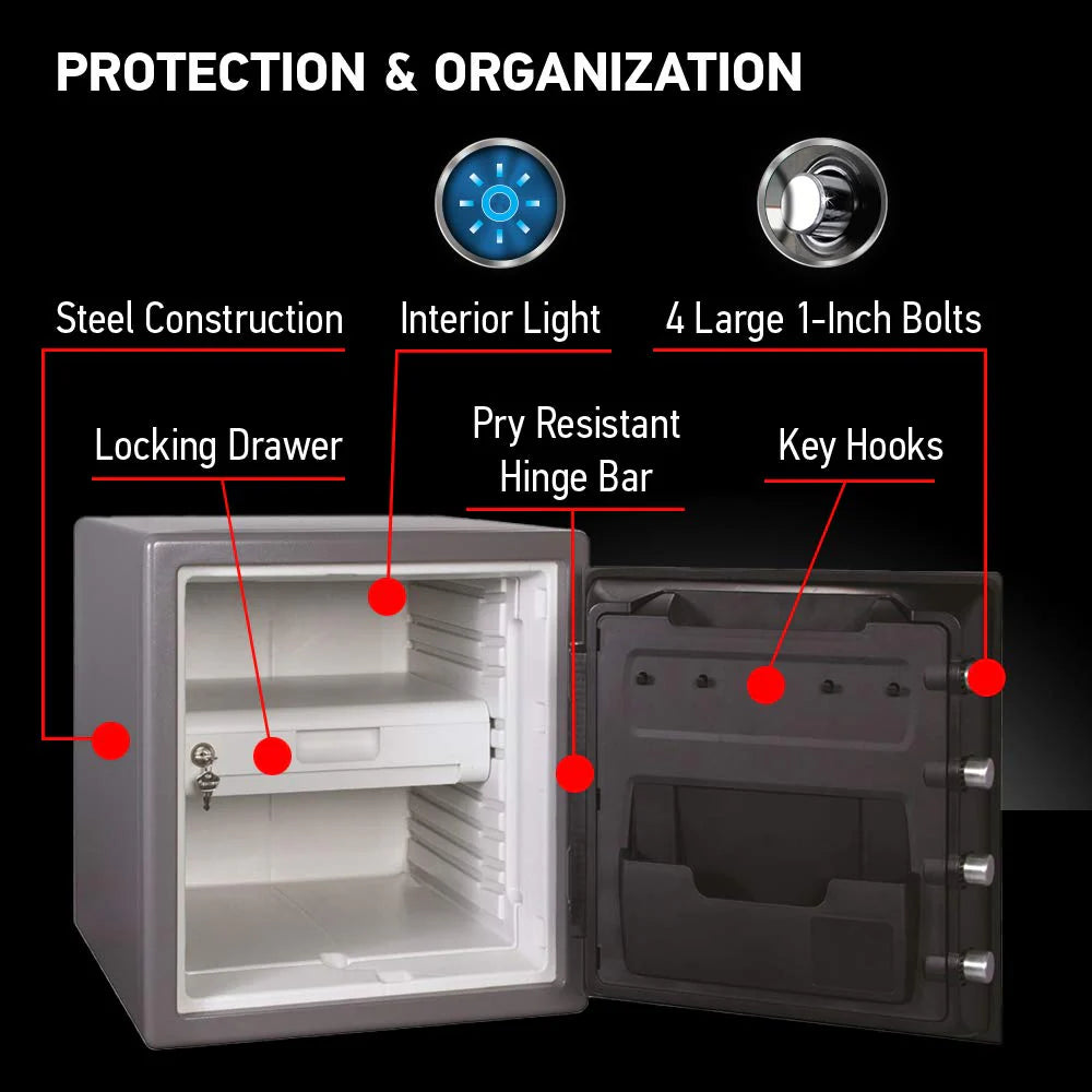 Digital Safe Box, Waterproof and Fireproof Alloy Steel Security Safe for Home and Office