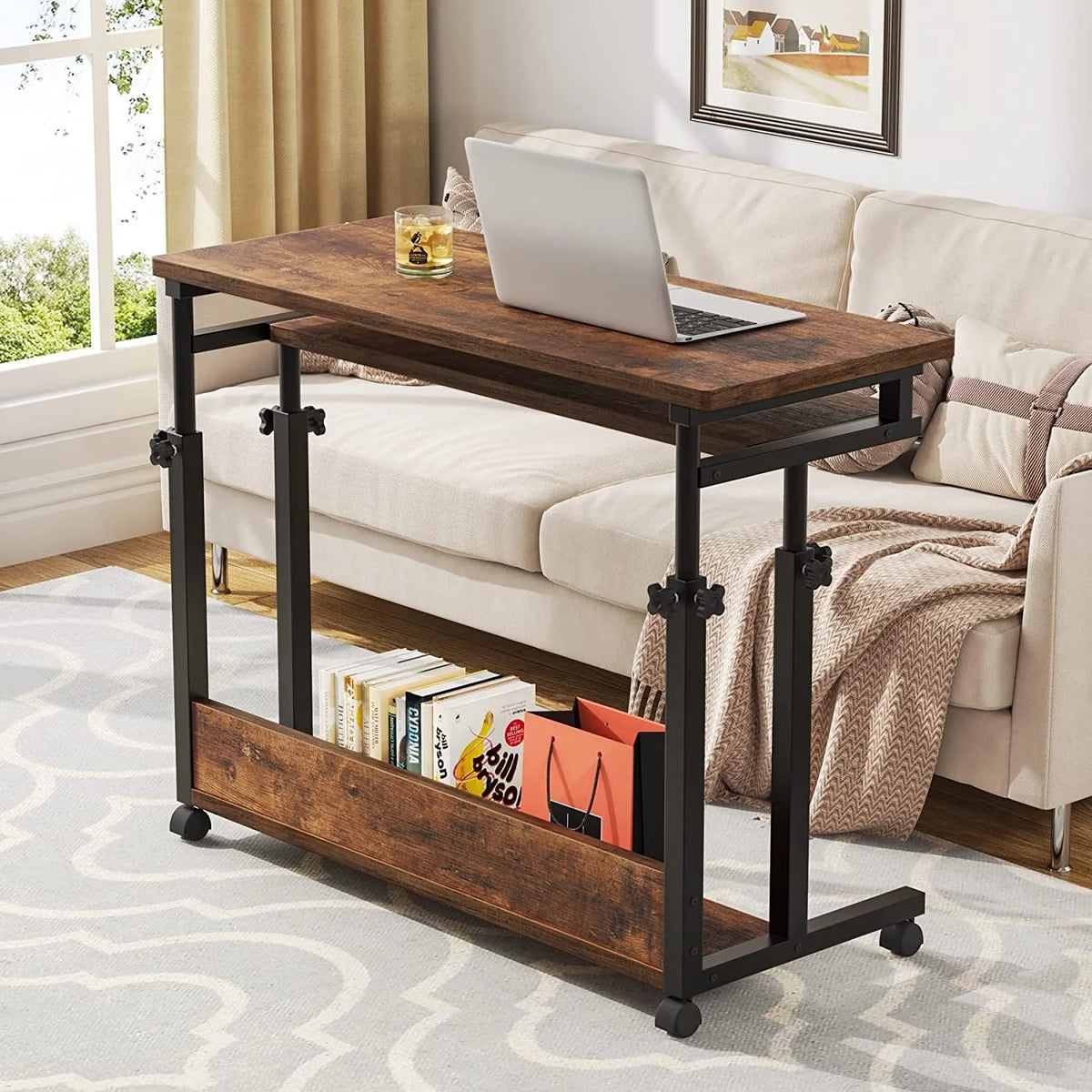 Height Adjustable Laptop Desk, Portable Sofa and Bed Table for Work and Study