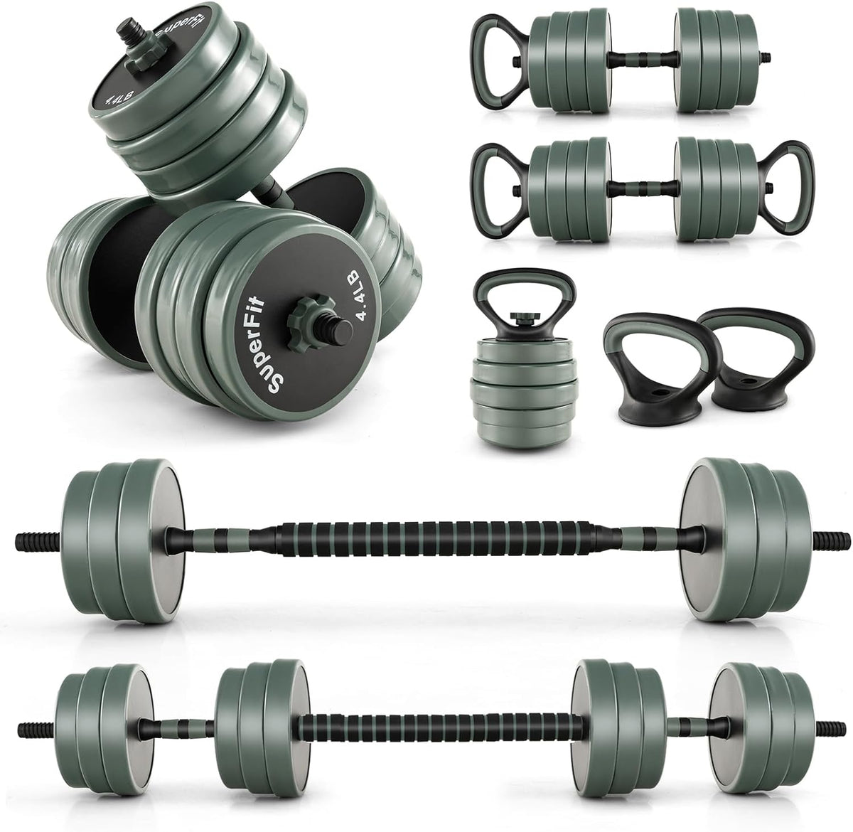 92 LBS Adjustable Dumbbell Set, Free Weight Set with Connector