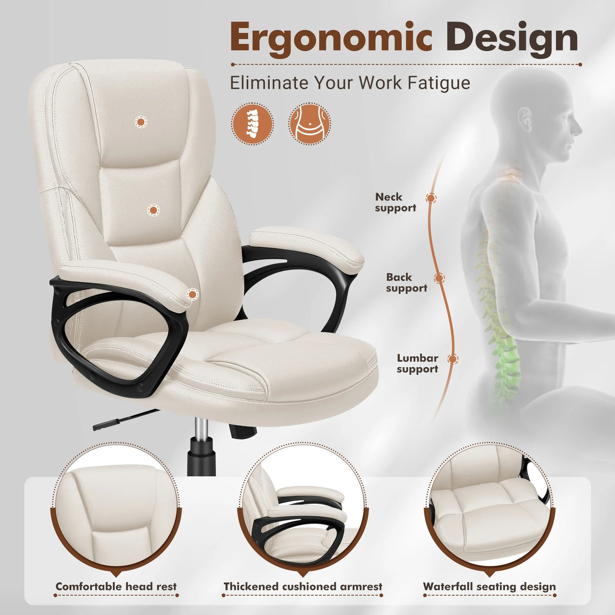 High Back Executive Office Chair, Ergonomic Computer Desk Chair for Home and Office