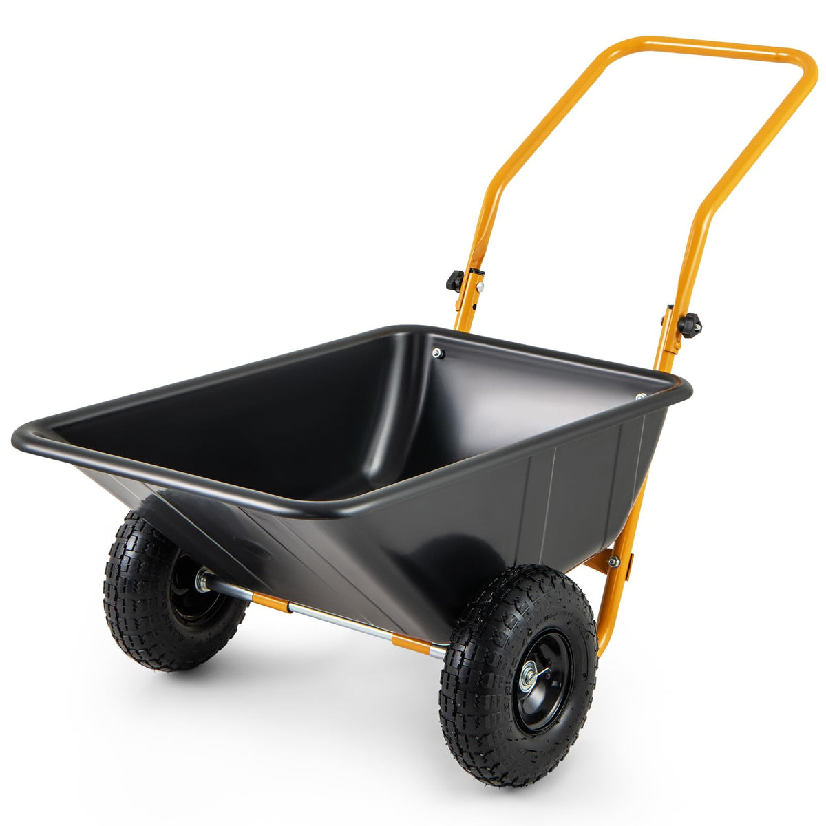 Dual-Wheel Wheelbarrow �� Heavy-Duty Garden Cart with Pneumatic Tires, 330LBS Capacity