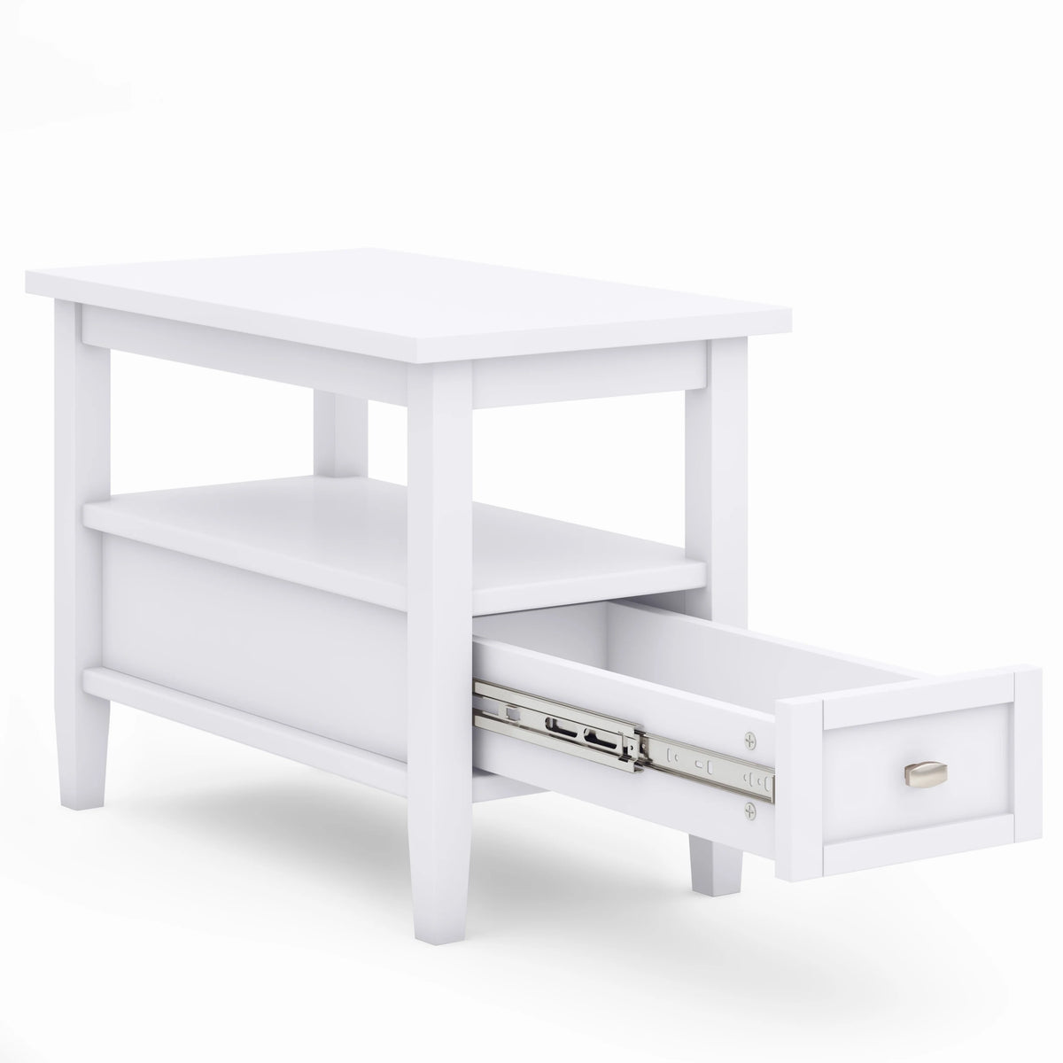 14" Wide Solid Wood Narrow Side Table, Rectangle Transitional Style Accent Table