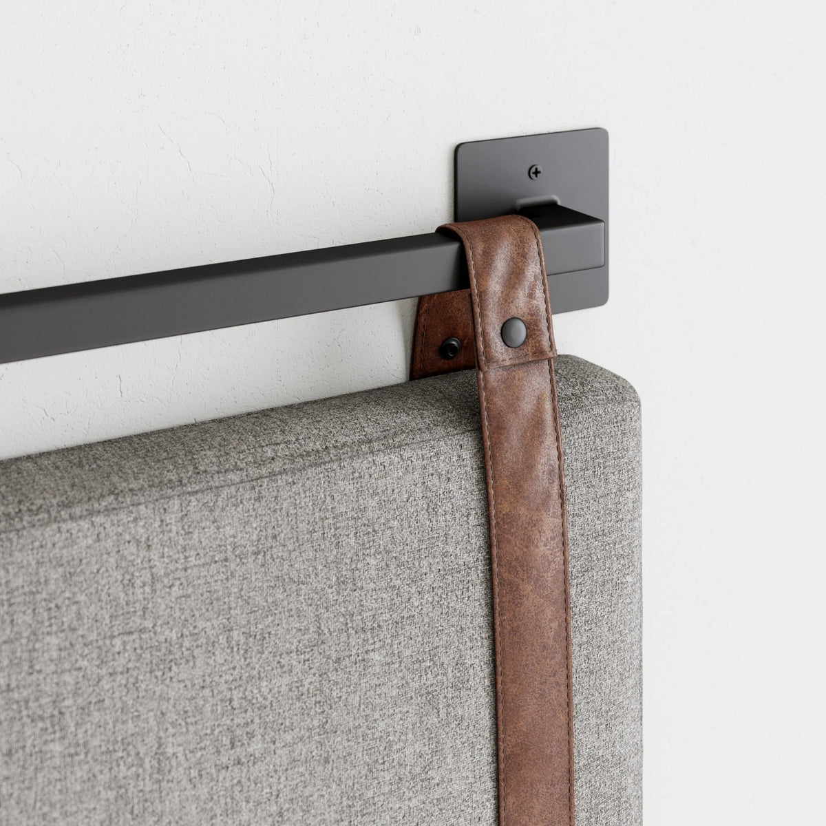 Wall Mount Upholstered Headboard with Metal Rail - Modern Bedroom Headboard