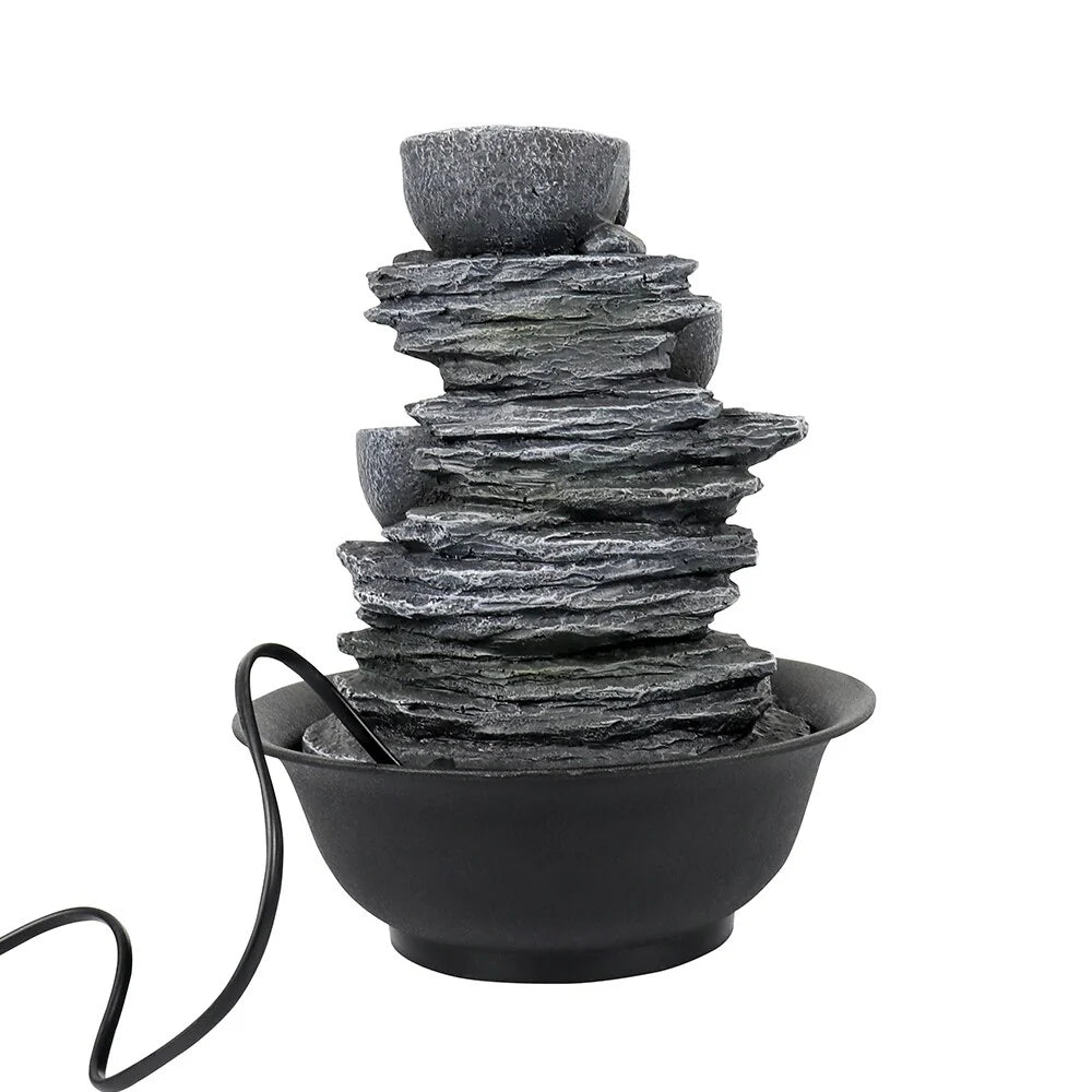 4-Tier Indoor Water Fountain, Relaxing Waterfall Feature for Home, Living Room and Bedroom Decor