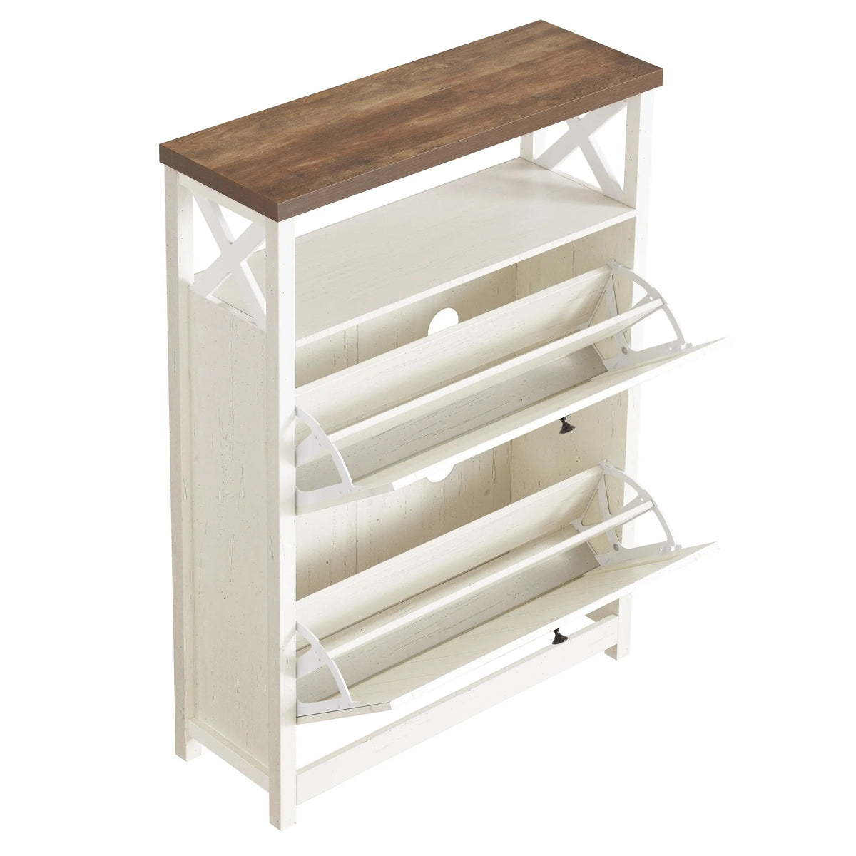 Shoe Storage Cabinet Organizer with 2 Compartments, Entryway and Hallway Shoe Cabinet
