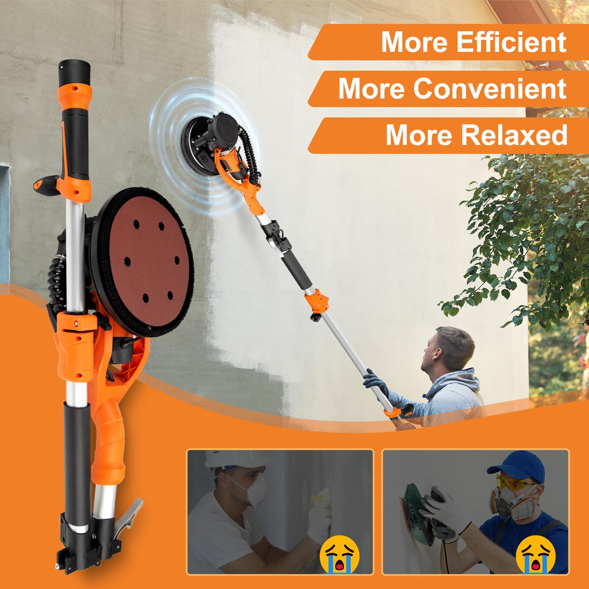 1000W Drywall Sander, Electric Wall and Ceiling Sanding Tool for Popcorn Texture Removal