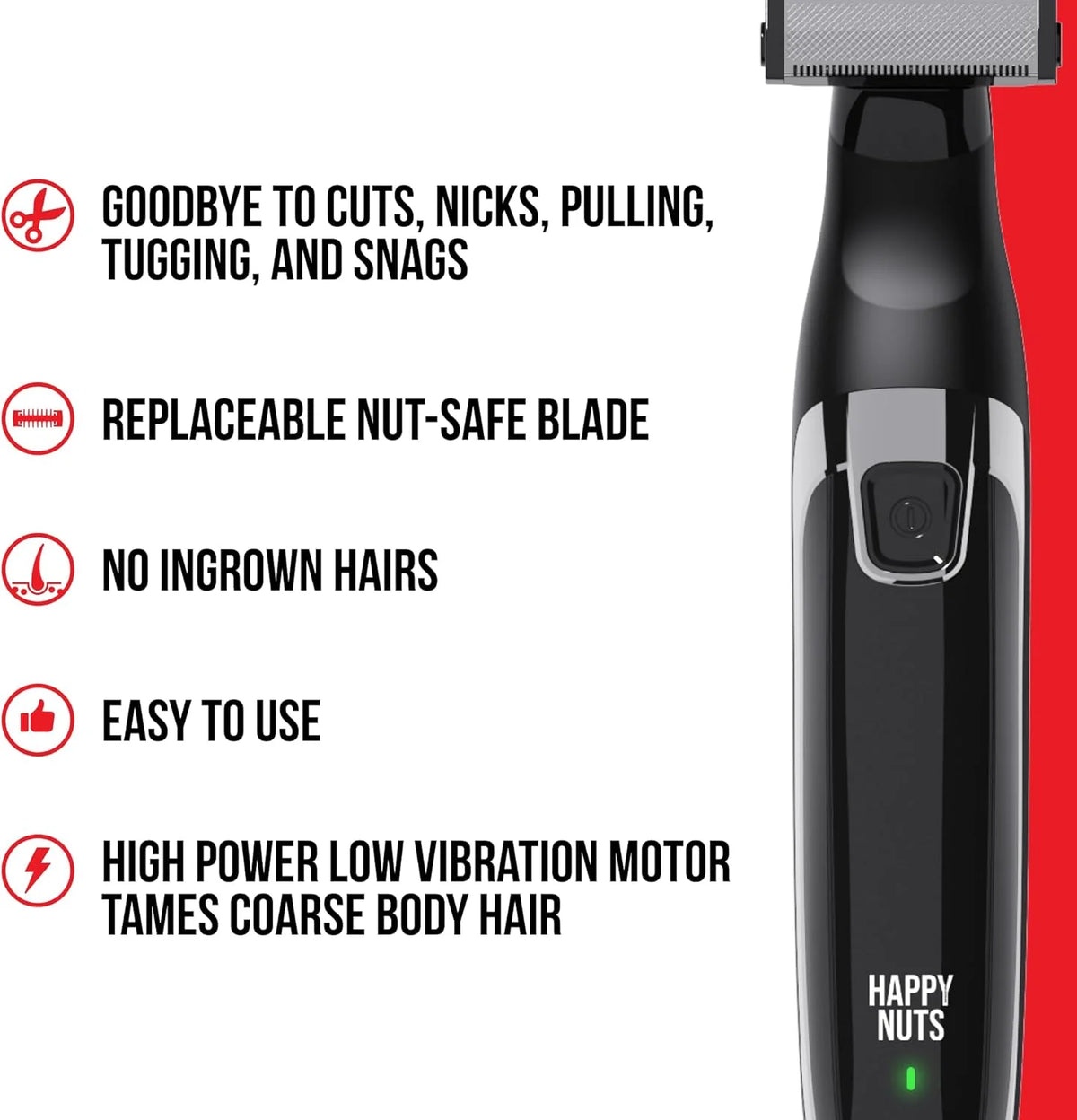 Men's Electric Body Hair Trimmer, Rechargeable Waterproof Cordless Personal Grooming Shaver