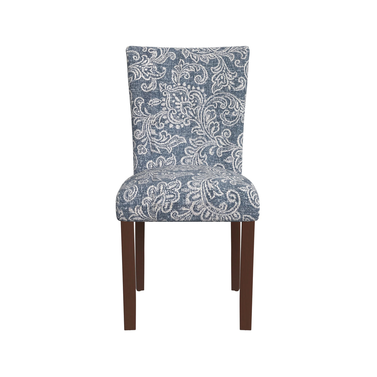 Set of 2 Upholstered Medallion Dining Chairs, Comfortable Parsons Style Chairs for Kitchen and Dining Room