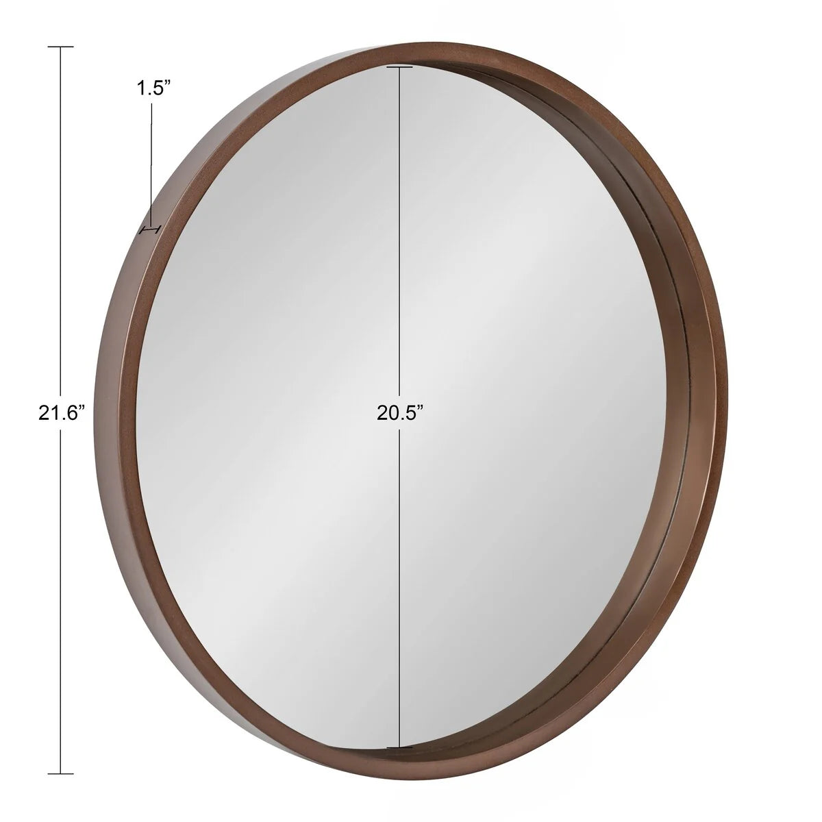 Round Wood Accent Wall Mirror, Modern Decorative Wooden Frame Mirror for Living Room, Bedroom and Entryway