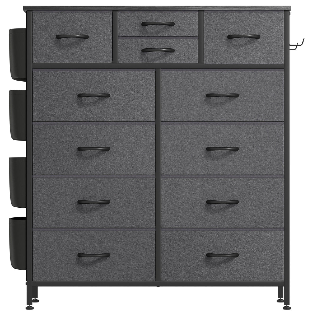 12 Drawer Fabric Dresser, Tall Bedroom Chest of Drawers with Storage