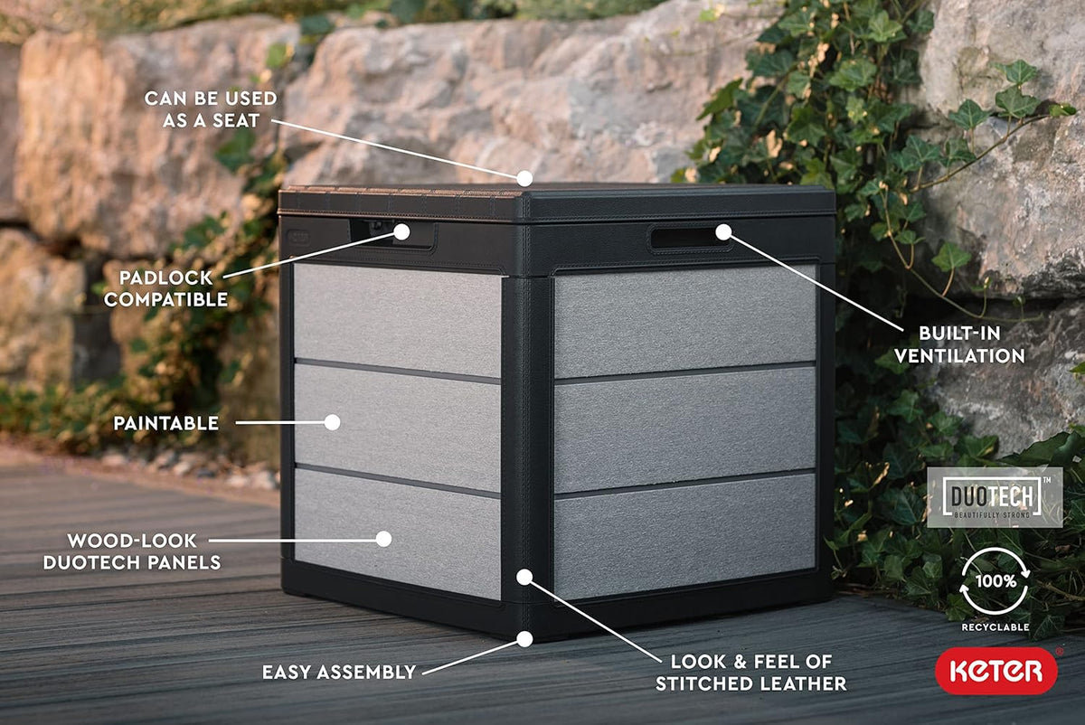 200 Gallon Resin Deck Box, Extra Large Outdoor Storage Container for Patio, Garden, Yard and Pool Area