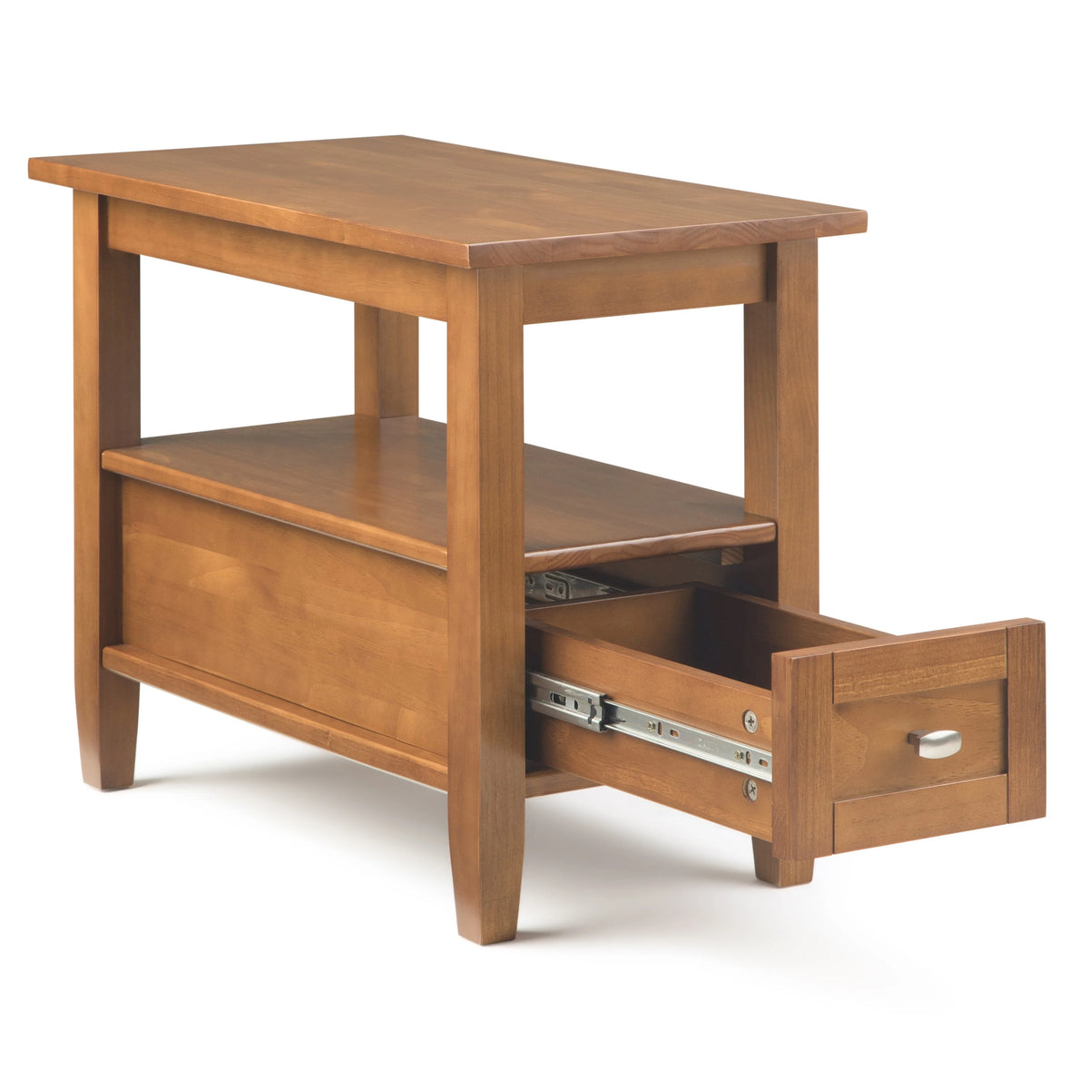 14" Wide Solid Wood Narrow Side Table, Rectangle Transitional Style Accent Table