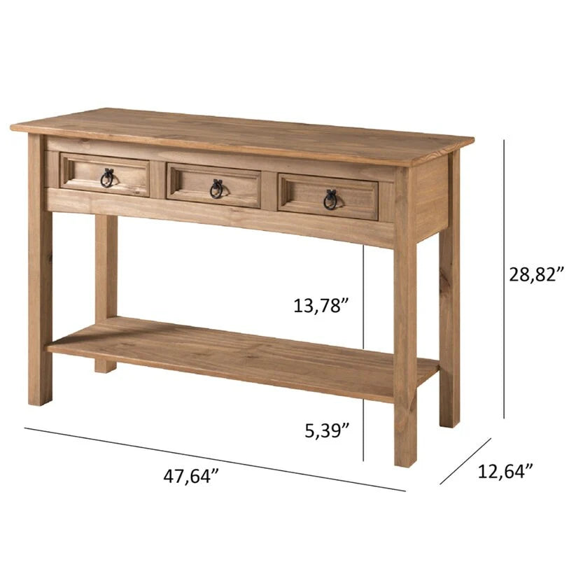 Wood Console Table with 3 Drawers, Entryway Hallway Storage and Display Table for Home