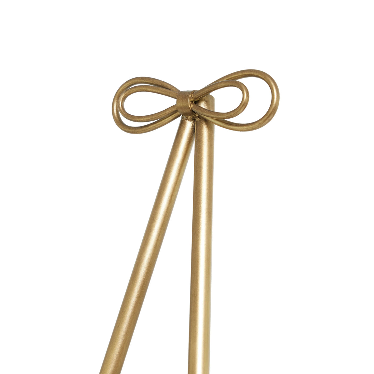 Tall Adjustable 3-Tier Metal Display Stand, Gold Floor Easel with Bow Top