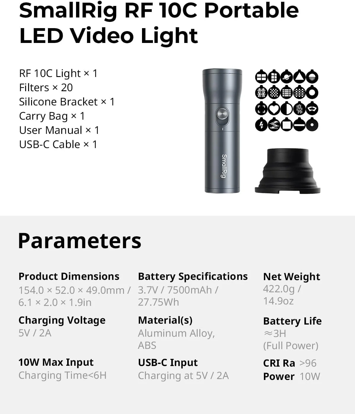 RGB LED Photography Flashlight, 4 Color Portable Fill Light for Photography, Video and Content Creation