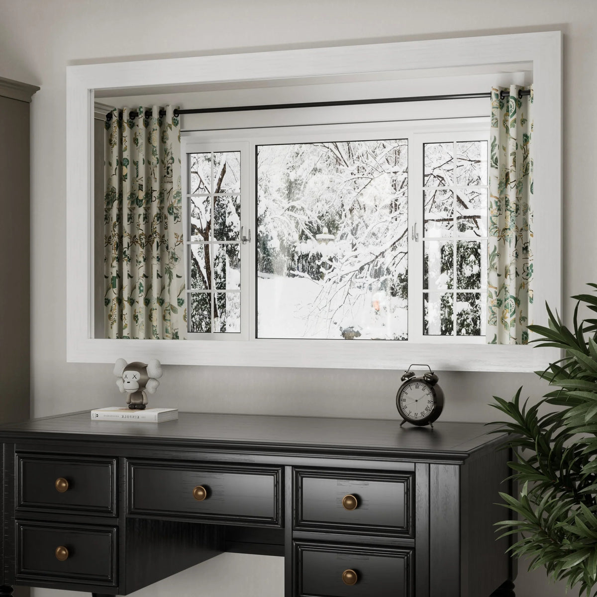 Modern Rectangular Wall Mirror with Wood Frame, Bathroom and Barn Door Mirror, Multiple Sizes
