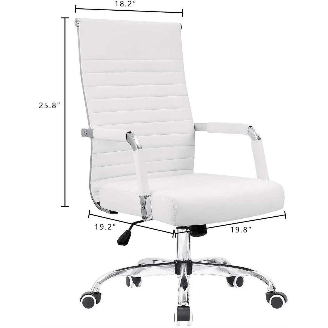 Ergonomic Ribbed Office Chair, Modern Computer Desk Chair with Comfortable Upholstered Seat for Home and Office