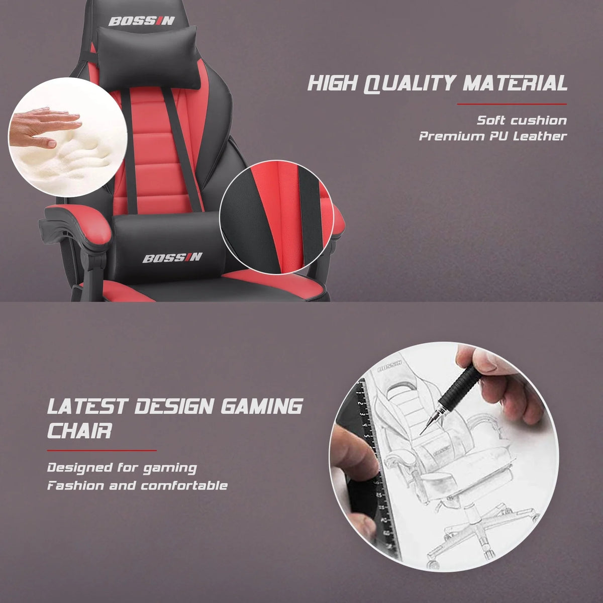 Racing Style Gaming Chair, 300 lbs Big and Tall High Back Computer Chair
