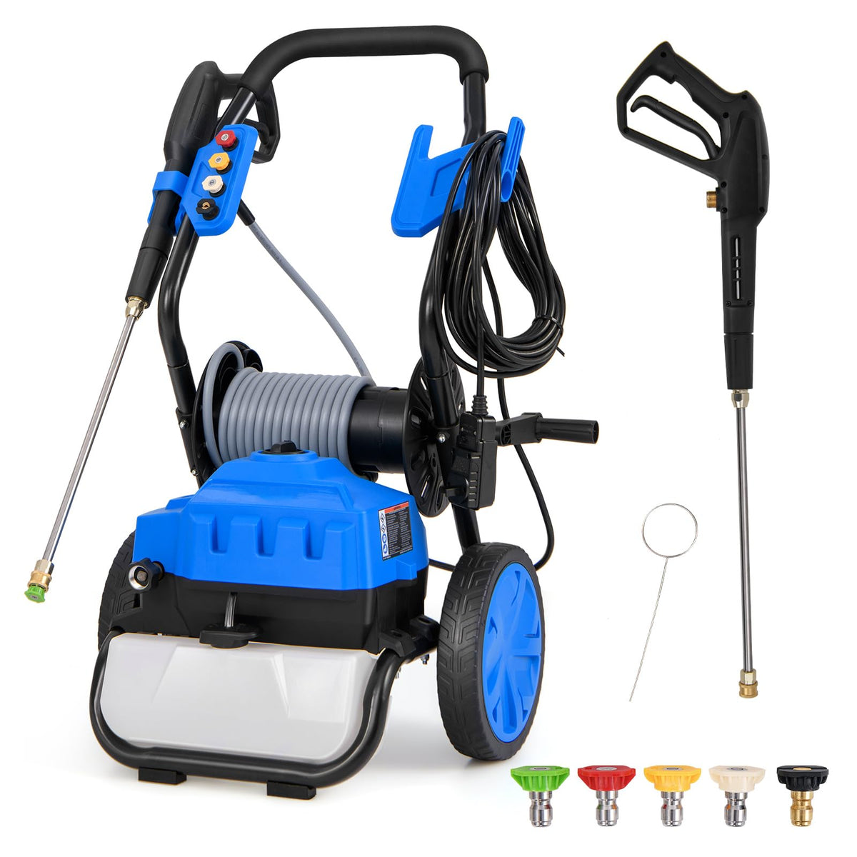 Electric Pressure Washer �� 2300 PSI 1.8 GPM with Wheels & 5 Quick-Connect Nozzles