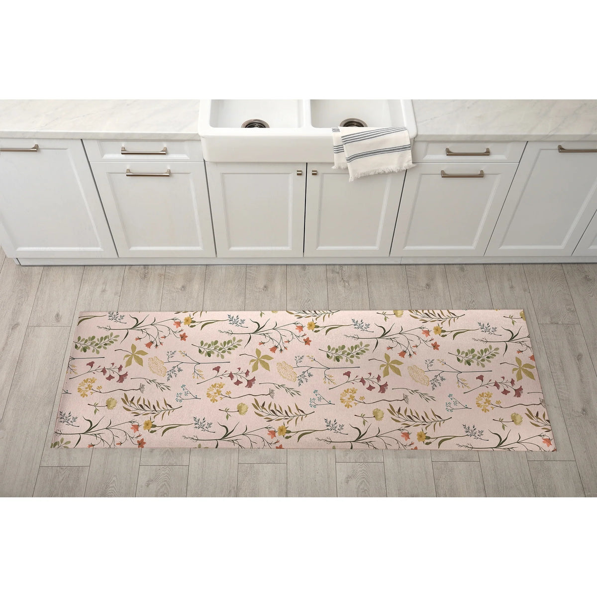 Fall Botanical Floral Kitchen Mat, Decorative Anti Fatigue Non Slip Floor Rug for Kitchen and Home Decor