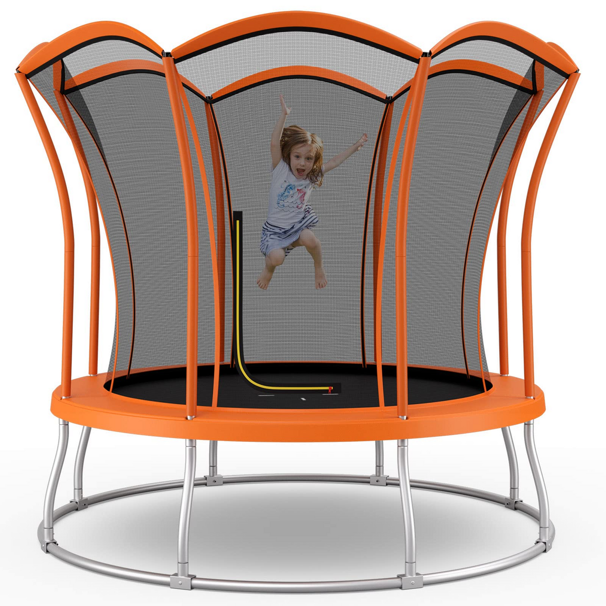 8FT/10FT Outdoor Trampoline �� ASTM Approved with Unique Flower Shape