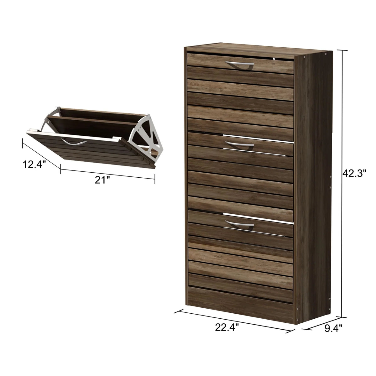 Modern Shoe Storage Cabinet for Entryway and Hallway, Space-Saving Shoe Organizer
