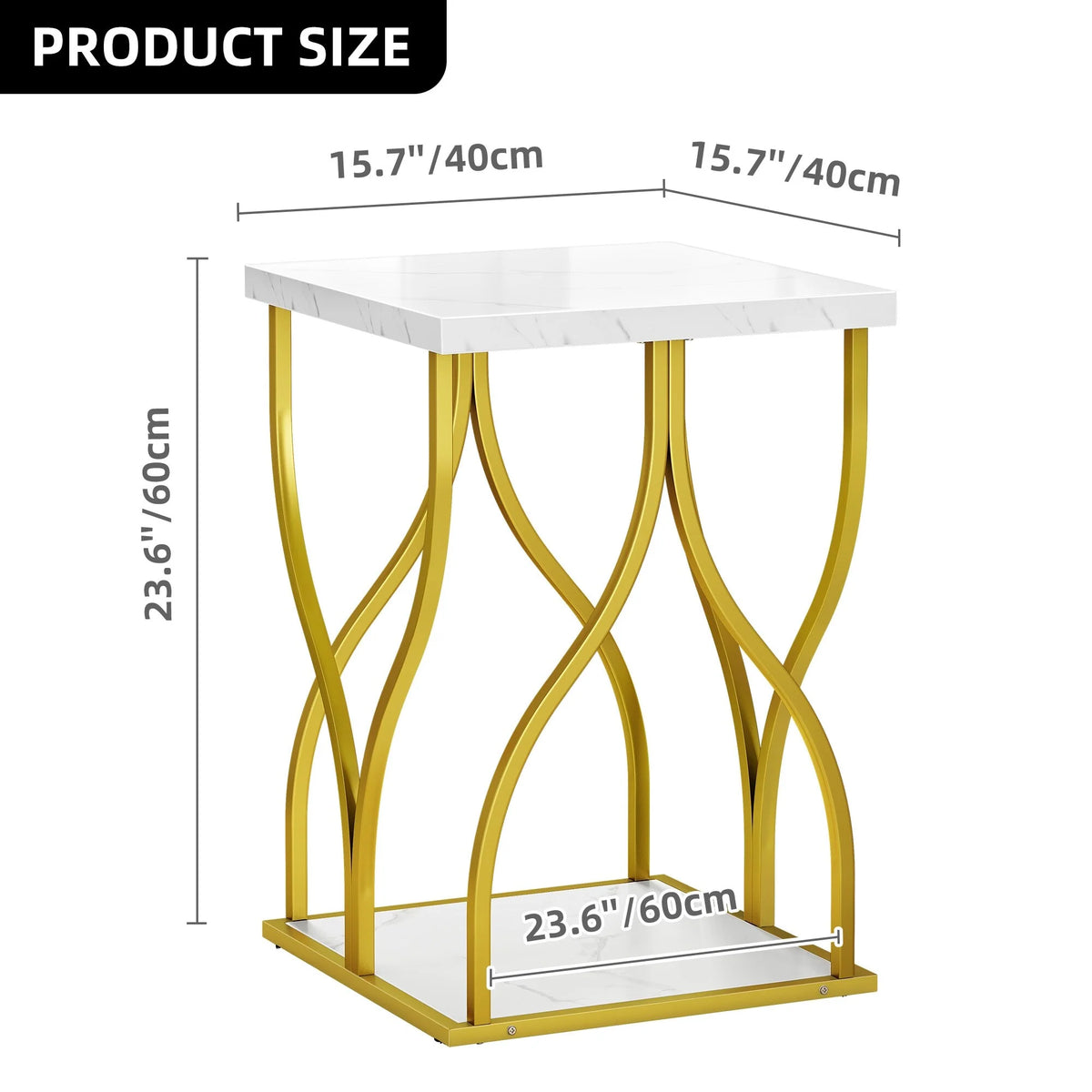 Modern Gold Console Table with Marbled Top, Sofa Table for Entryway and Hallway