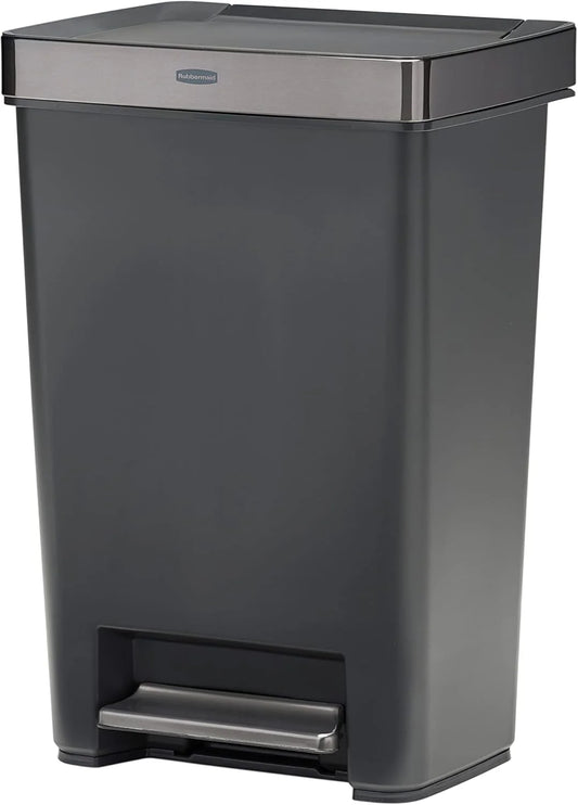 13 Gallon Step-On Trash Can for Home and Kitchen, Hands-Free Garbage Bin