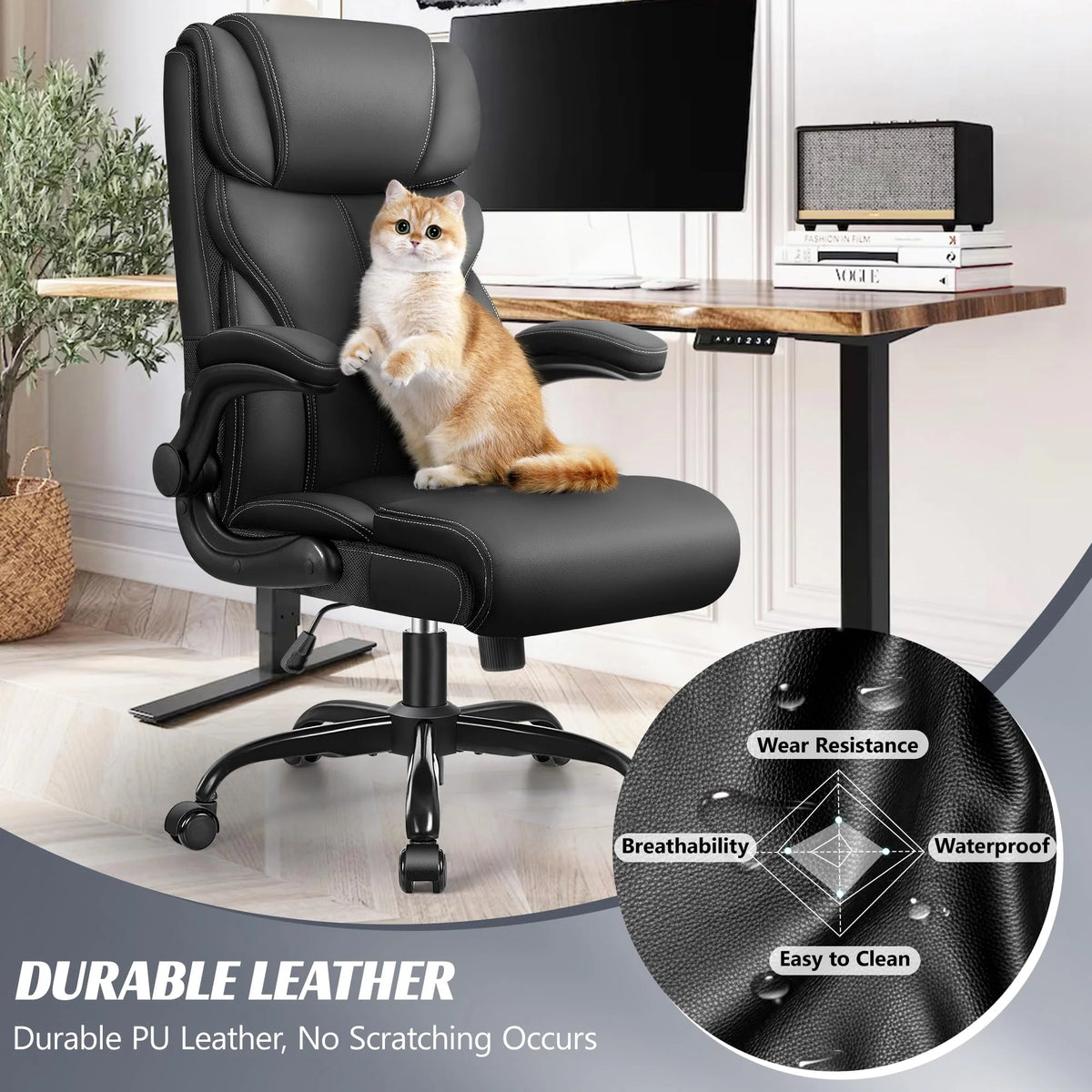 Ergonomic Big and Tall Executive Office Chair, High Back Computer Desk Chair for Home Office and Workspace