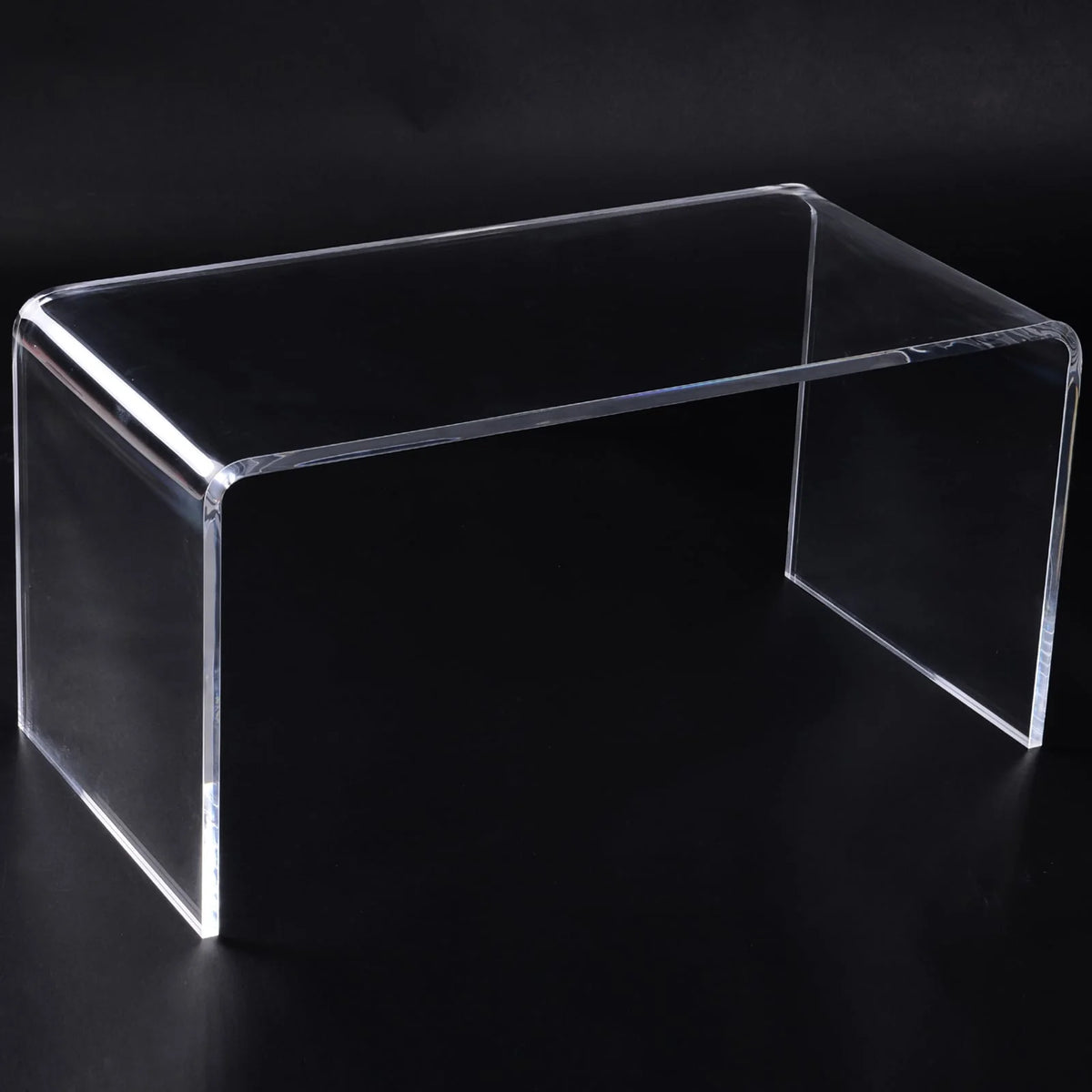 32" Clear Acrylic Waterfall Coffee Table, 20mm Thick Rectangle Modern Transparent Table for Living Room