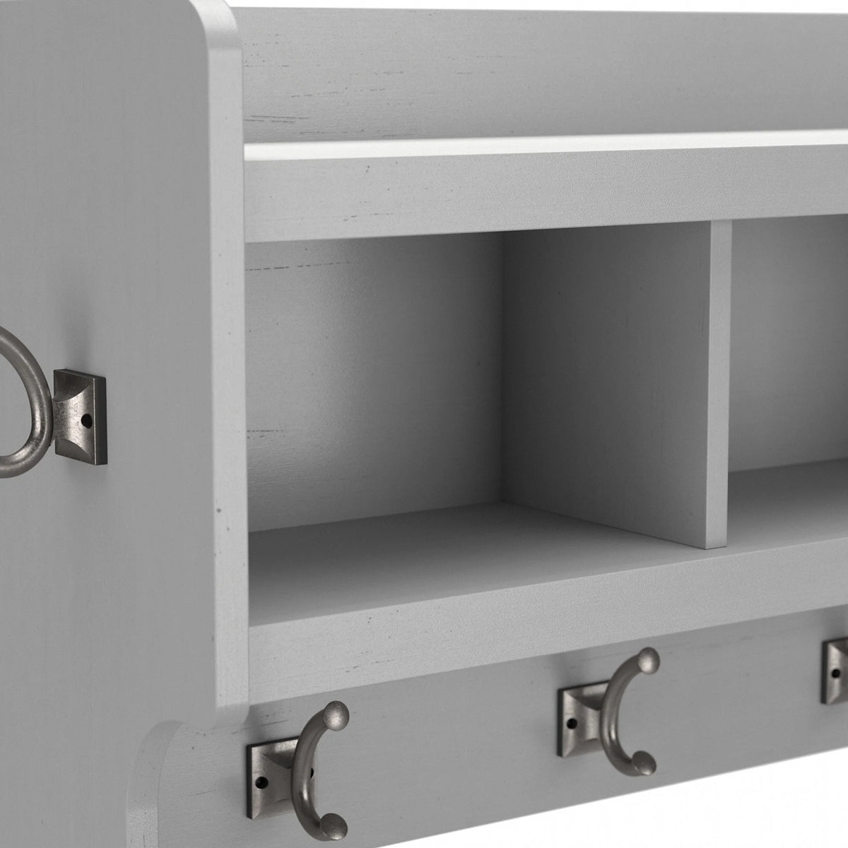 40 Inch Wall Mounted Coat Rack with Shelf, Wooden Entryway Storage and Hanging Organizer
