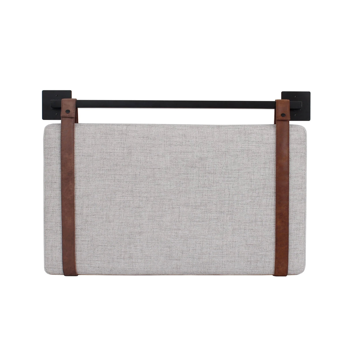 Wall Mount Upholstered Headboard with Metal Rail - Modern Bedroom Headboard