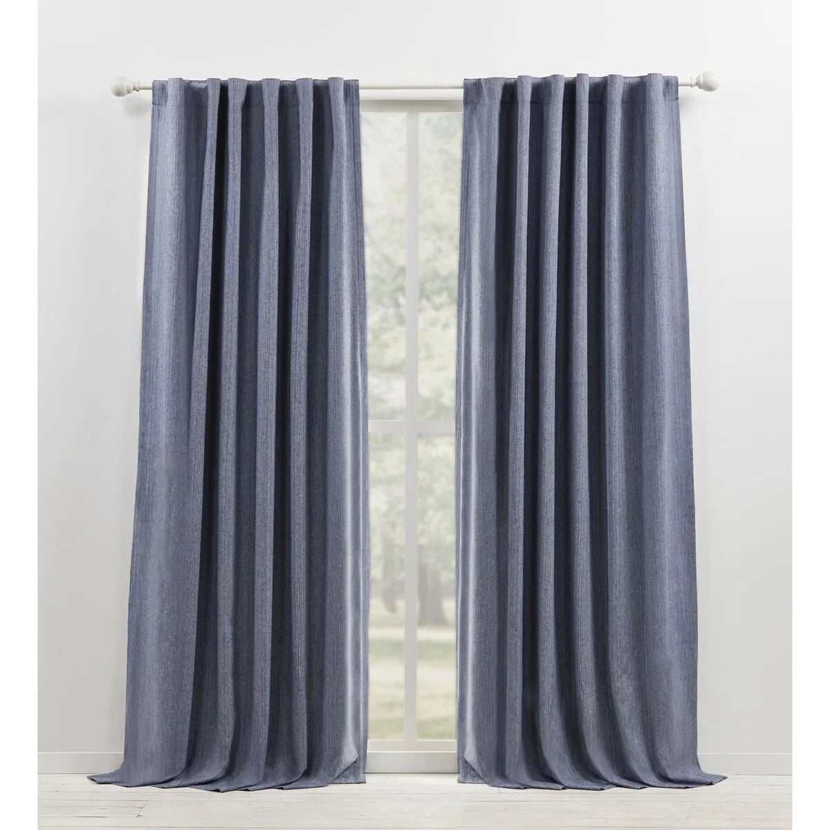 Blackout Curtain Single Panel, Back Tab and Rod Pocket Window Curtain
